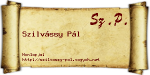 Szilvássy Pál névjegykártya