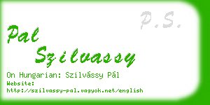 pal szilvassy business card