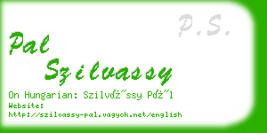 pal szilvassy business card